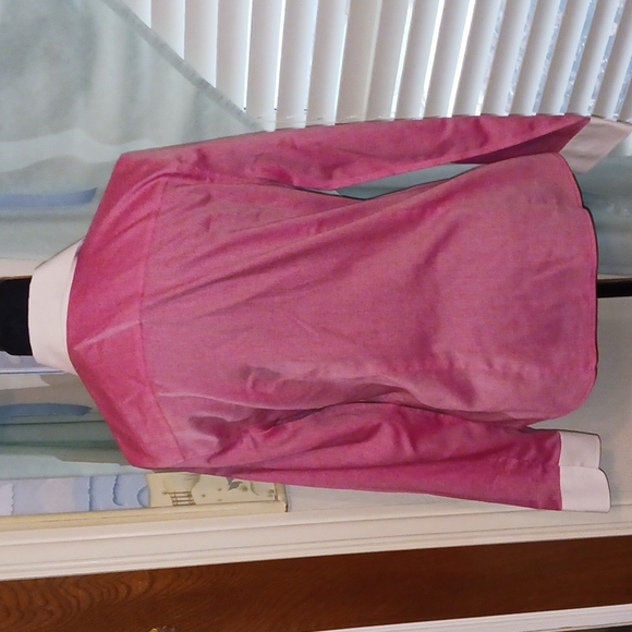 Talbots red & white tuxedo placket button down size 6 shirt good condition - Picture 2 of 5